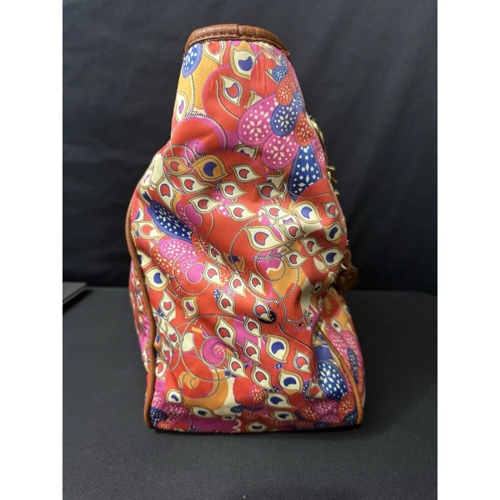 BollyDoll Summer Peacock Purse Beach 2000s Faux Leather Accents Artsy - Picture 4 of 15